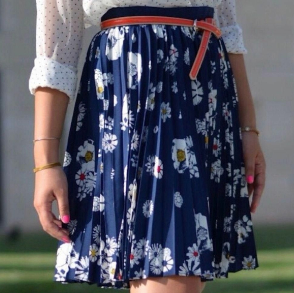 Jason Wu x Target Pleated Skirt Floral Navy | size 10